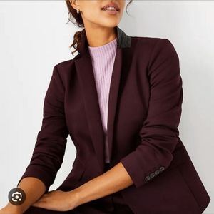 Ann Taylor Dark Purple Knit Blazer